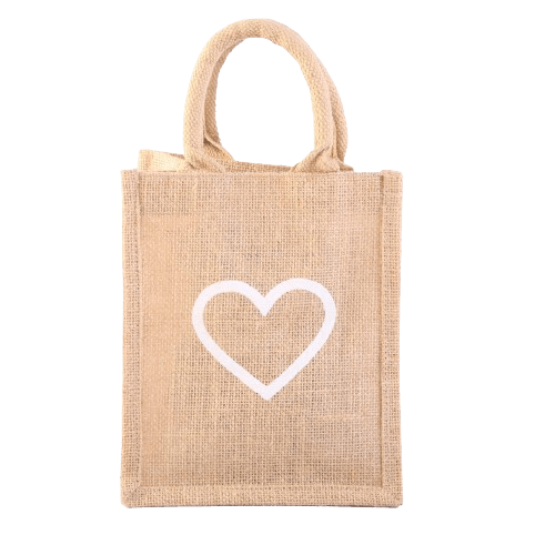 Hearted Jute Bags
